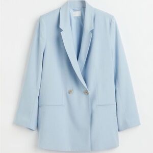 H&M Oversized Light Blue Linen Blazer size S